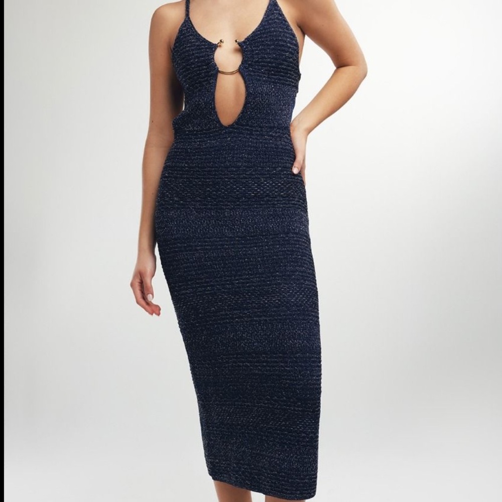 Zara Dark Blue Backless Dress